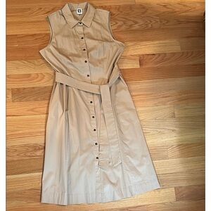 Anne Klein Tan Sleeveless Halter Midi Sundress